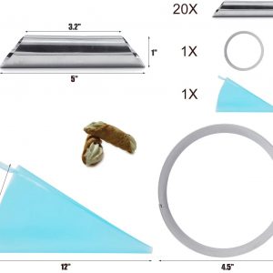 Cannoli Forms Pastry Roll Molds,Stainless Steel Cannoli Tubes,Pack of 20 [Free Pastry Bag and Round Cookie Cutter as Bonus]