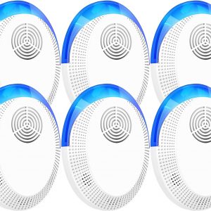Okutani Ultrasonic Pest Repeller 6 Pack, Mouse Repellent Ultrasonic Plugin Indoor Home Electronic Pest Control for Spiders Roaches Insects Rodents